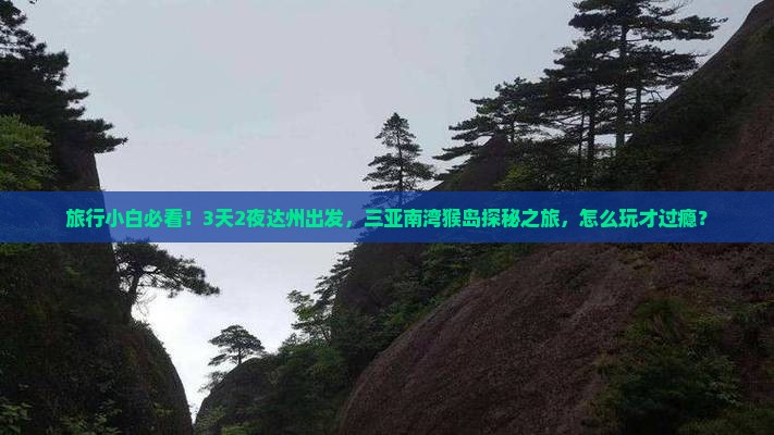 旅行小白必看！3天2夜达州出发，三亚南湾猴岛探秘之旅，怎么玩才过瘾？
