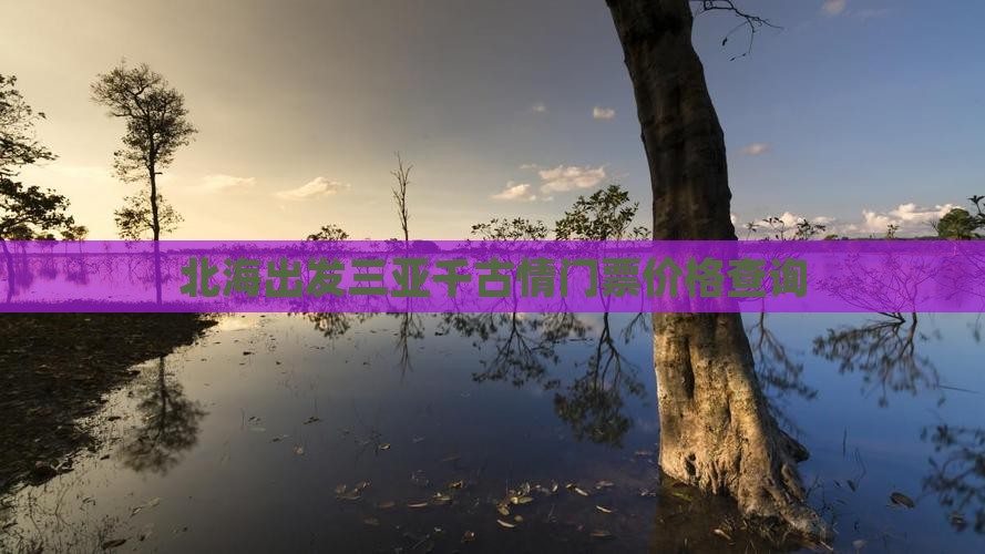 北海出发三亚千古情门票价格查询