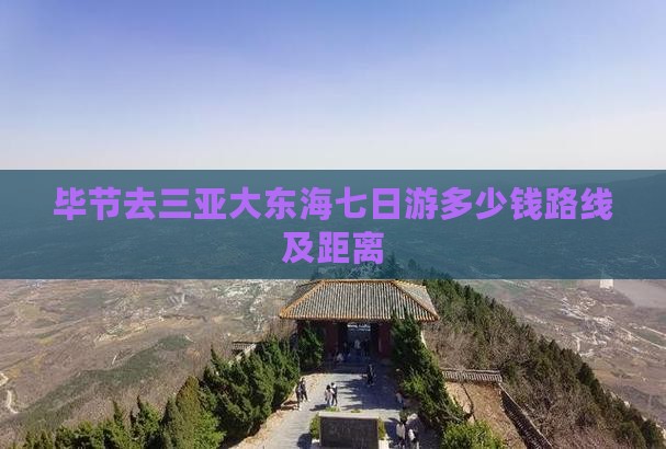 毕节去三亚大东海七日游