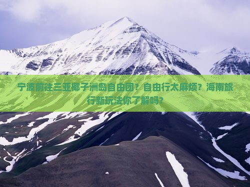 宁波前往三亚椰子洲岛自由团