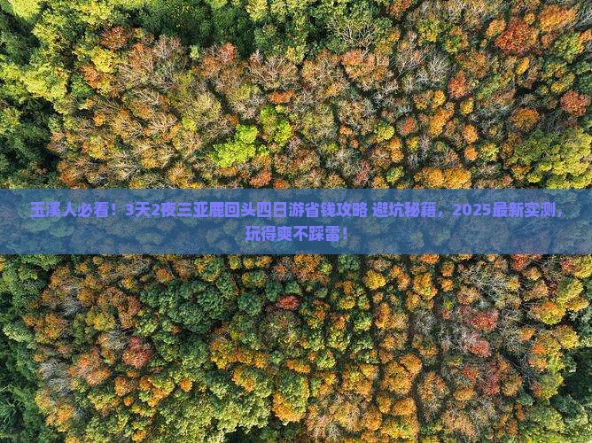 玉溪去三亚鹿回头四日游