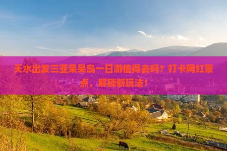 天水出发三亚呆呆岛一日游