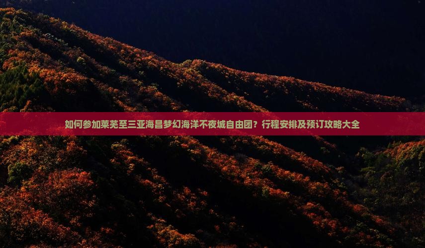 如何参加莱芜至三亚海昌梦幻海洋不夜城自由团？行程安排及预订攻略大全