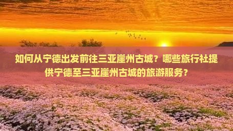 如何从宁德出发前往三亚崖州古城？哪些旅行社提供宁德至三亚崖州古城的旅游服务？