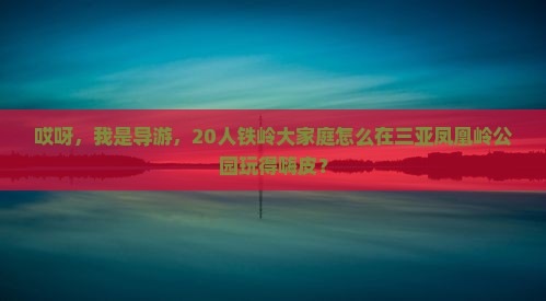 哎呀，我是导游，20人铁岭大家庭怎么在三亚凤凰岭公园玩得嗨皮？