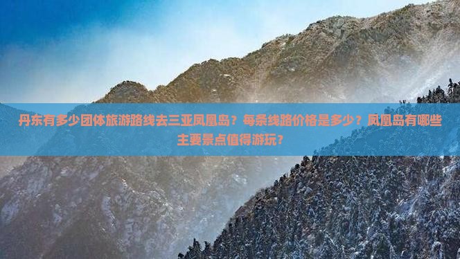 丹东前往三亚凤凰岛团体旅游