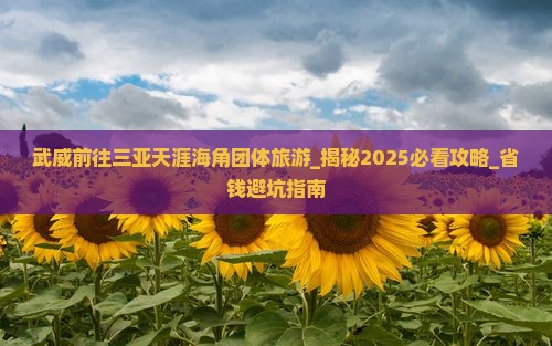 武威前往三亚天涯海角团体旅游