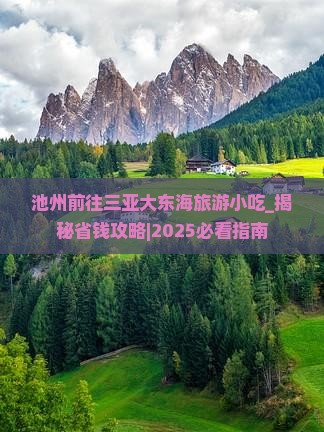 池州前往三亚大东海旅游小吃