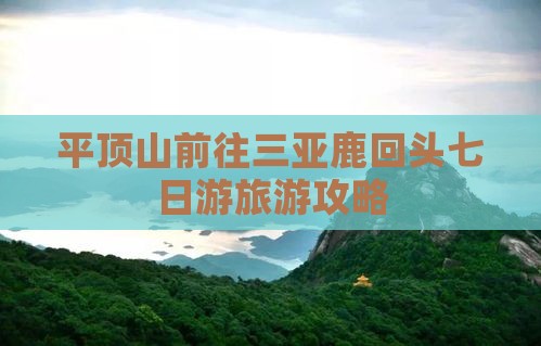平顶山前往三亚鹿回头七日游