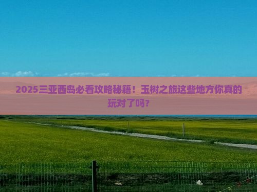 玉树去三亚西岛必玩地