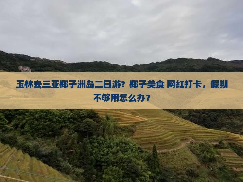 玉林去三亚椰子洲岛二日游