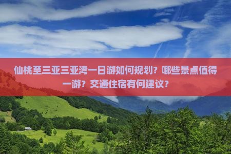 仙桃去三亚三亚湾一日游