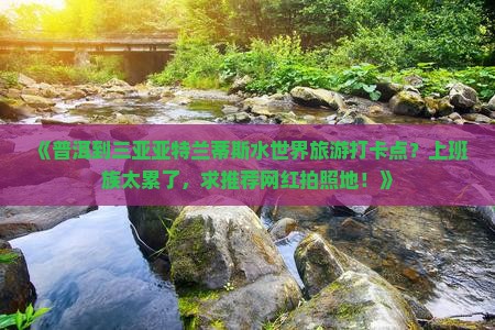 普洱出发三亚亚特兰蒂斯水世界旅游打卡点