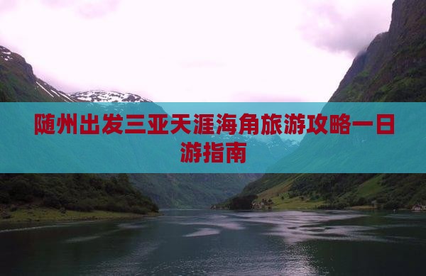 随州去三亚天涯海角一日游