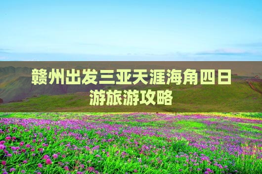 赣州出发三亚天涯海角四日游