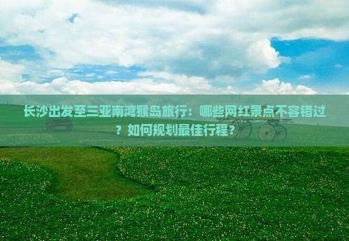 长沙去三亚南湾猴岛旅游网红地点