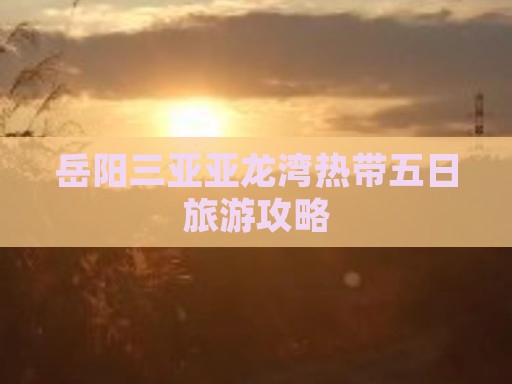 岳阳出发三亚亚龙湾热带森林公园五日游