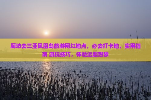 廊坊去三亚凤凰岛旅游网红地点