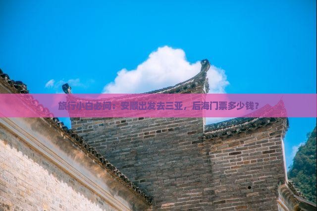 安顺前往三亚后海门票
