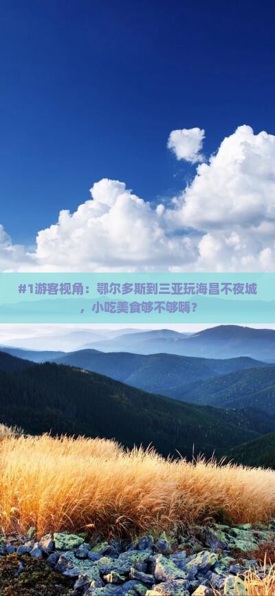鄂尔多斯去三亚海昌梦幻海洋不夜城旅游小吃