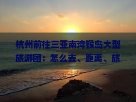 杭州前往三亚南湾猴岛大型旅游团