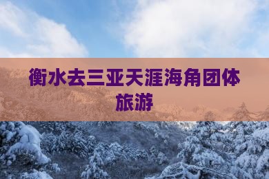 衡水去三亚天涯海角团体旅游