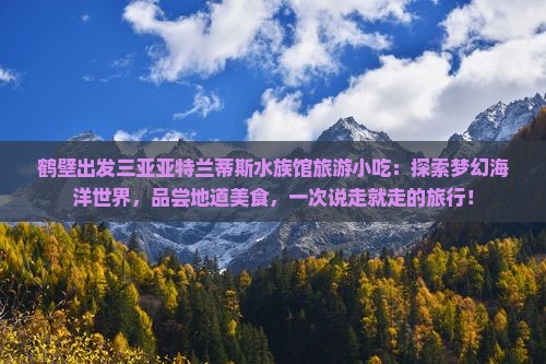 鹤壁出发三亚亚特兰蒂斯水族馆旅游小吃