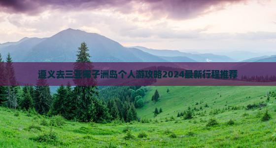 遵义去三亚椰子洲岛个人游