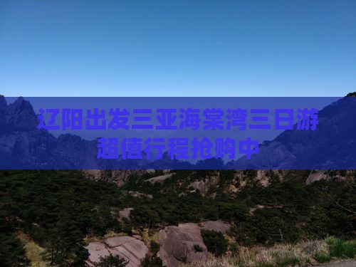 辽阳出发三亚海棠湾三日游