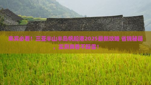来宾前往三亚半山半岛帆船港攻略