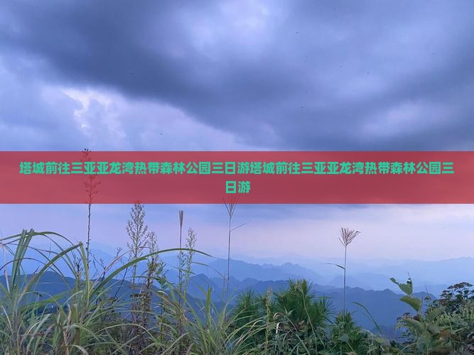 塔城前往三亚亚龙湾热带森林公园三日游