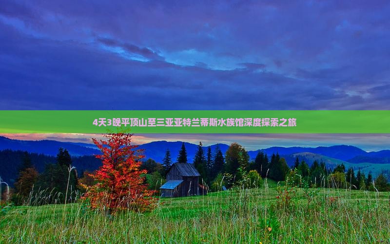4天3晚平顶山至三亚亚特兰蒂斯水族馆深度探索之旅
