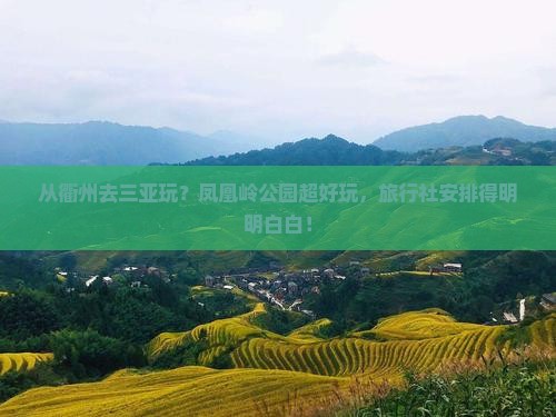衢州出发三亚凤凰岭公园旅行社