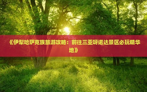 伊犁哈萨克前往三亚呀诺达景区必玩地