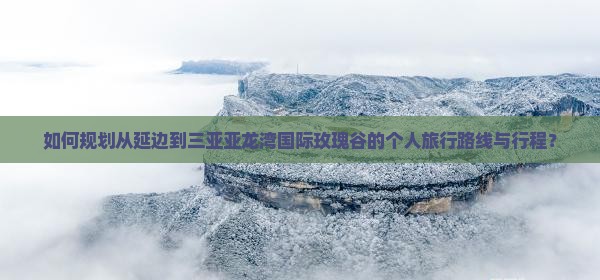 延边前往三亚亚龙湾国际玫瑰谷个人游