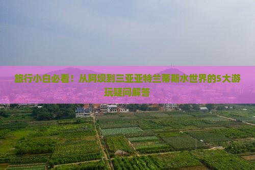 阿坝出发三亚亚特兰蒂斯水世界攻略