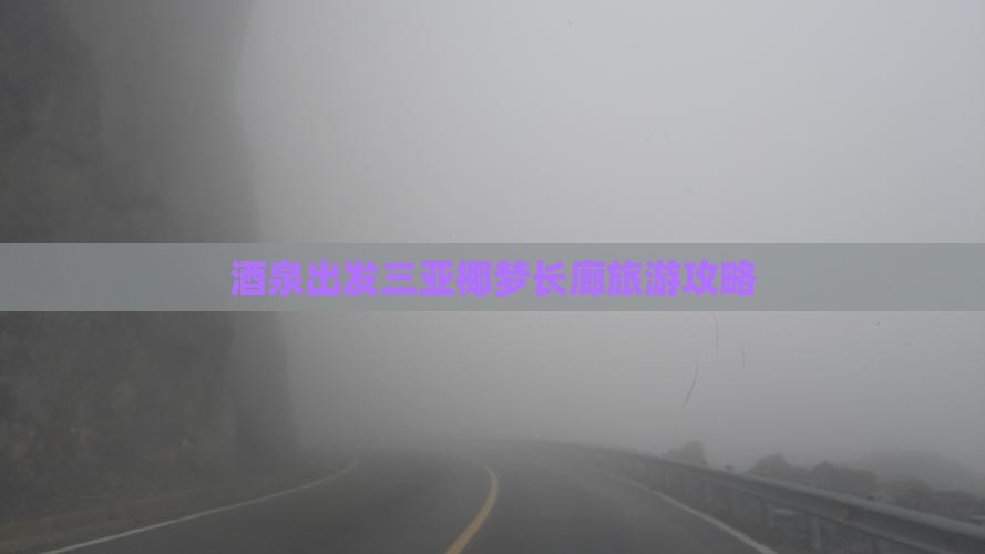 酒泉出发三亚椰梦长廊哪里玩