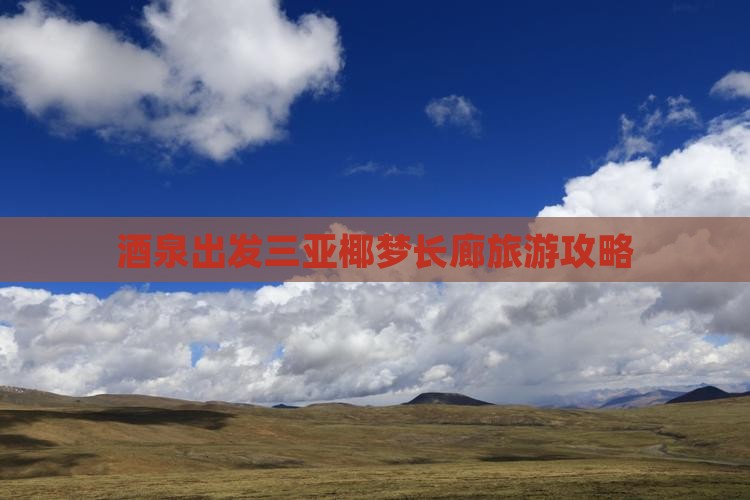 酒泉出发三亚椰梦长廊哪里玩