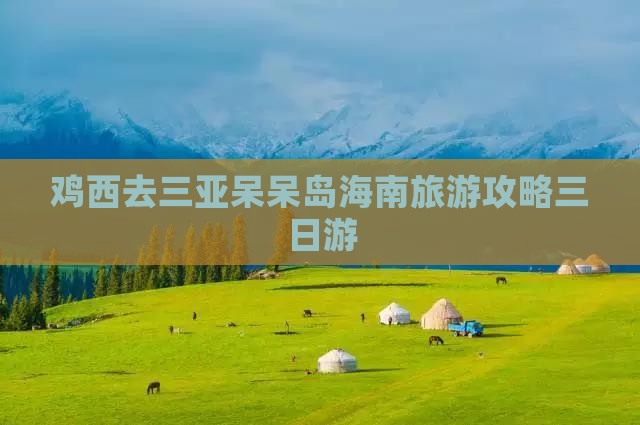 鸡西去三亚呆呆岛三日游