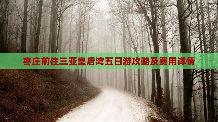 枣庄前往三亚皇后湾五日游攻略及费用详情