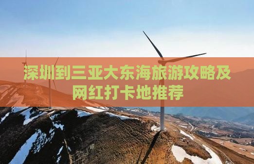 深圳到三亚大东海旅游攻略及网红打卡地推荐