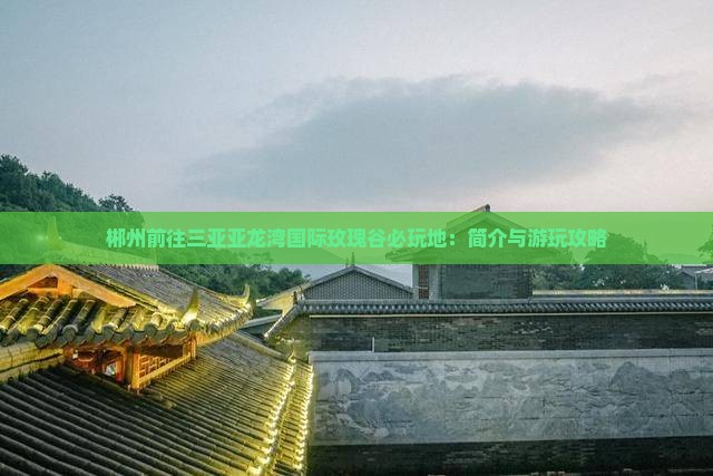 郴州前往三亚亚龙湾国际玫瑰谷必玩地