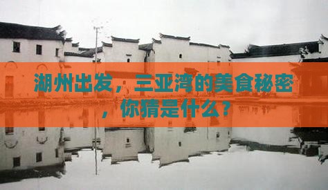 湖州出发三亚三亚湾旅游小吃