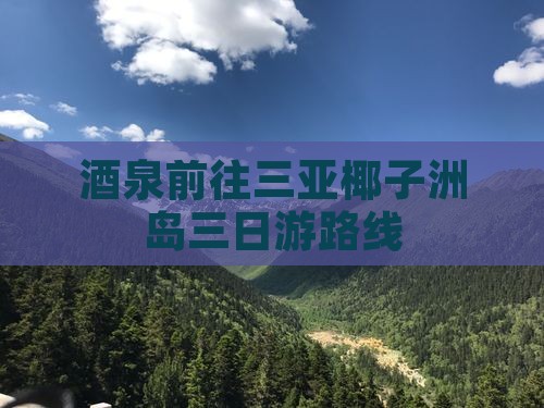 酒泉前往三亚椰子洲岛三日游