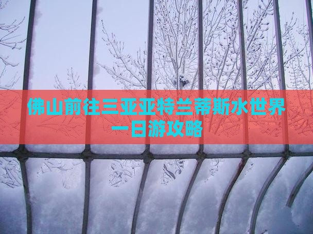 佛山前往三亚亚特兰蒂斯水世界一日游