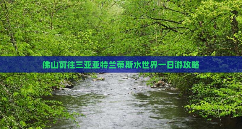 佛山前往三亚亚特兰蒂斯水世界一日游