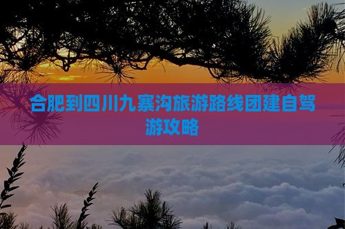 合肥到四川九寨沟旅游路线团建自驾游攻略