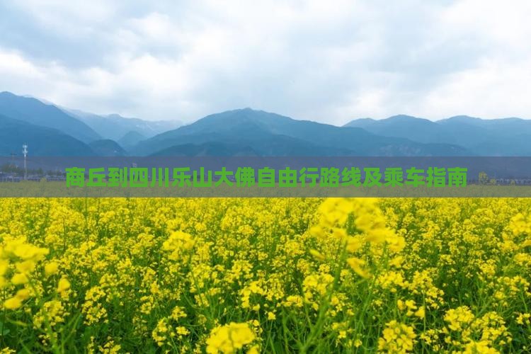 商丘到四川乐山大佛自由行