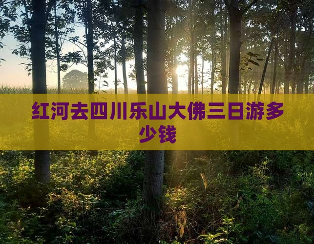 红河去四川乐山大佛三日游