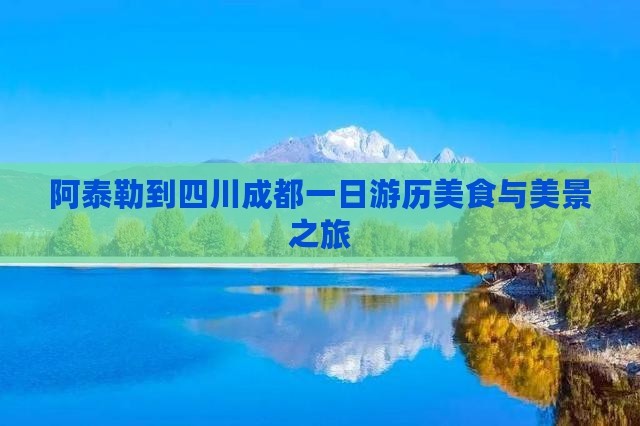 阿泰勒到四川成都一日游历美食与美景之旅